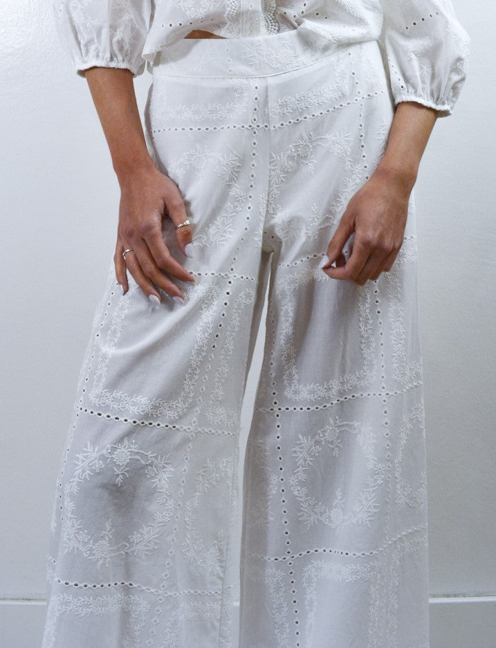 Pantalone Tensione In Bon Ton Sangallo Bianco