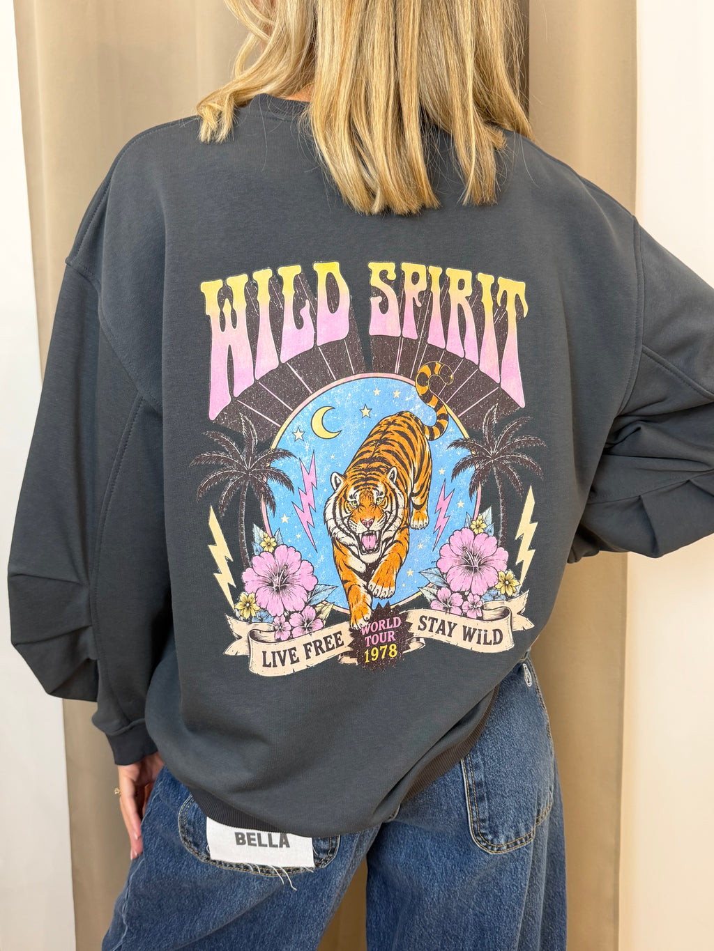 Felpa Vicolo Stampa Vintage "Wild Spirit"