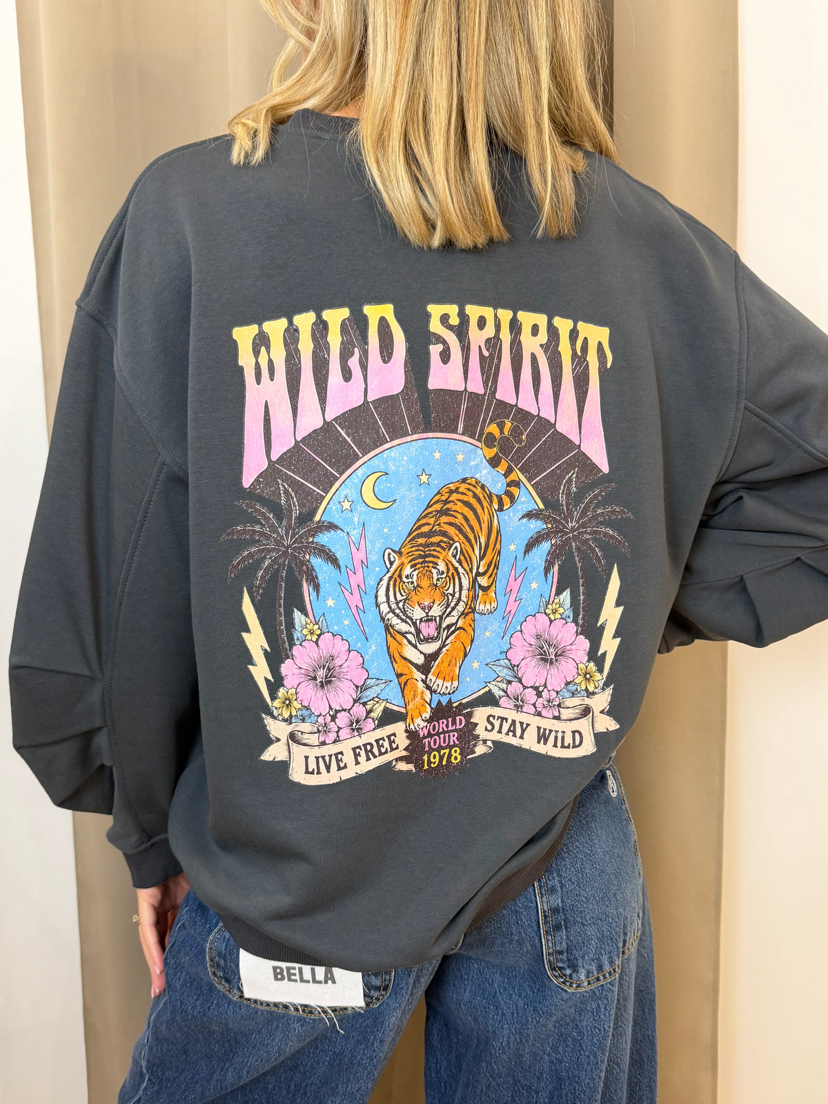 Felpa Vicolo Stampa Vintage "Wild Spirit"