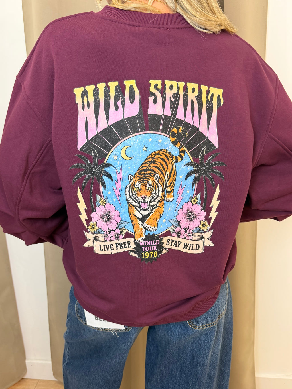 Felpa Vicolo Stampa Vintage "Wild Spirit"