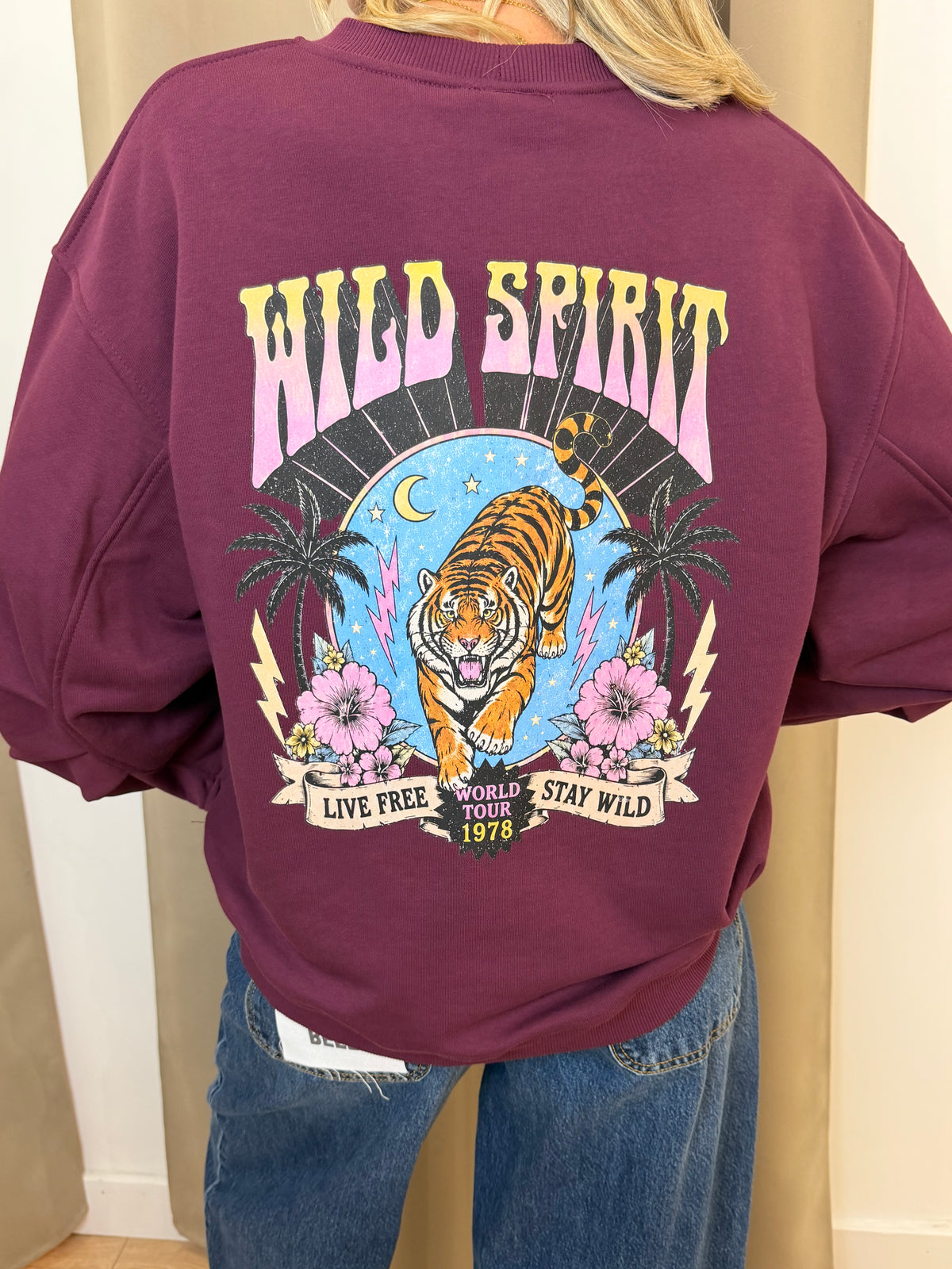 Felpa Vicolo Stampa Vintage "Wild Spirit"