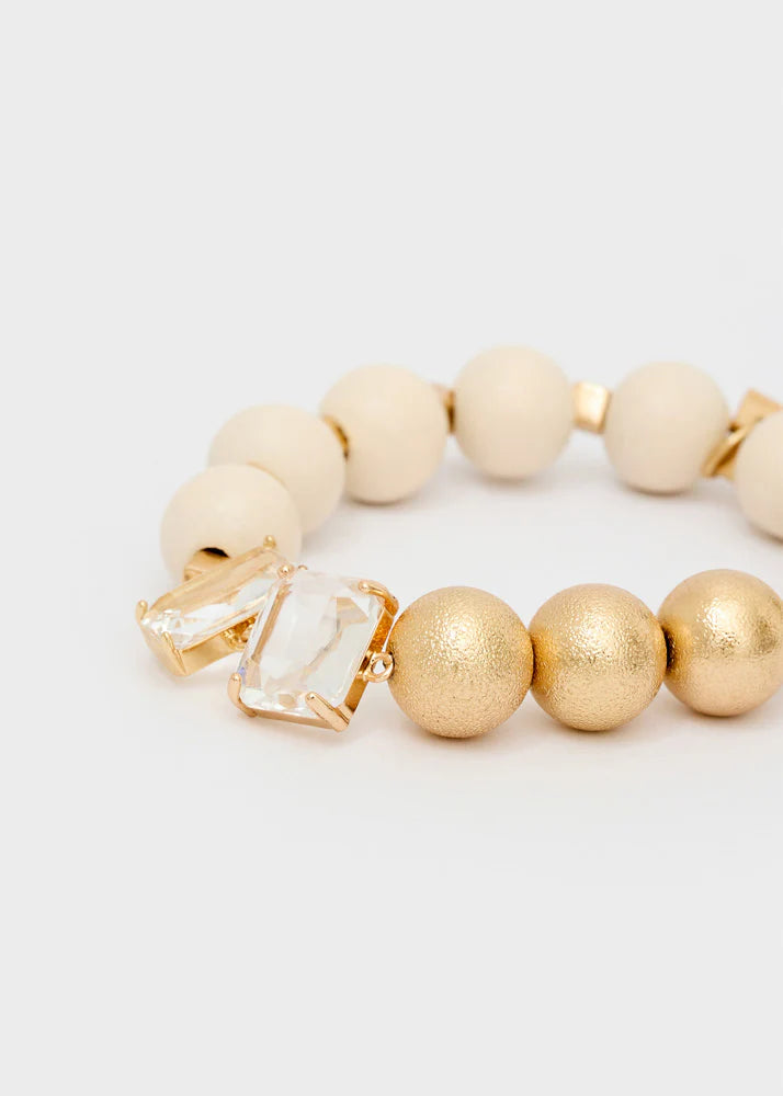 Bracciale Nalì Big Elastico in Legno Oro