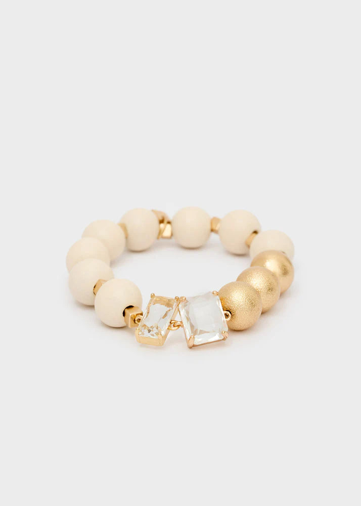 Bracciale Nalì Big Elastico in Legno Oro
