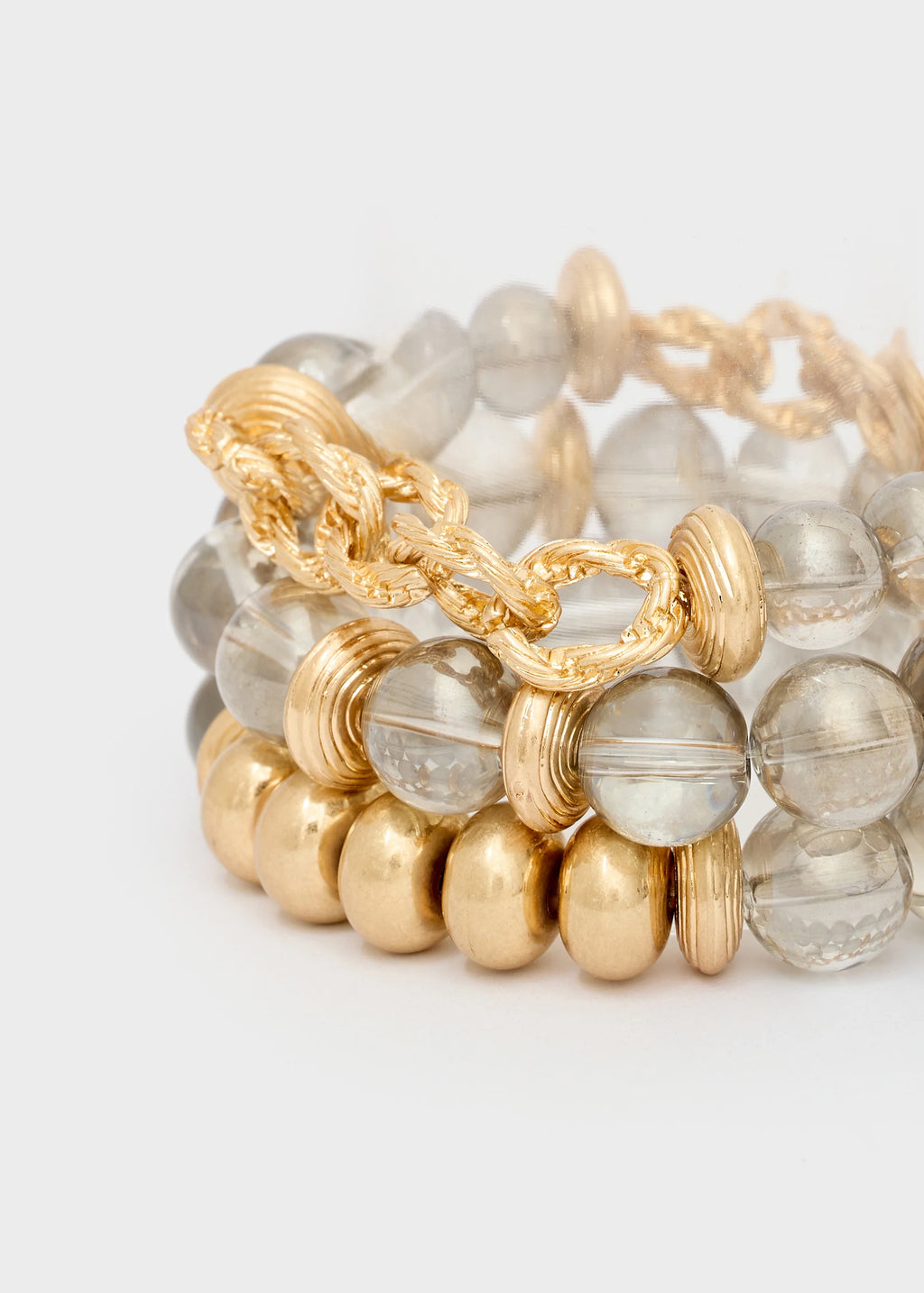 Bracciale Nalì Elastico Multifilo con Sfere Oro