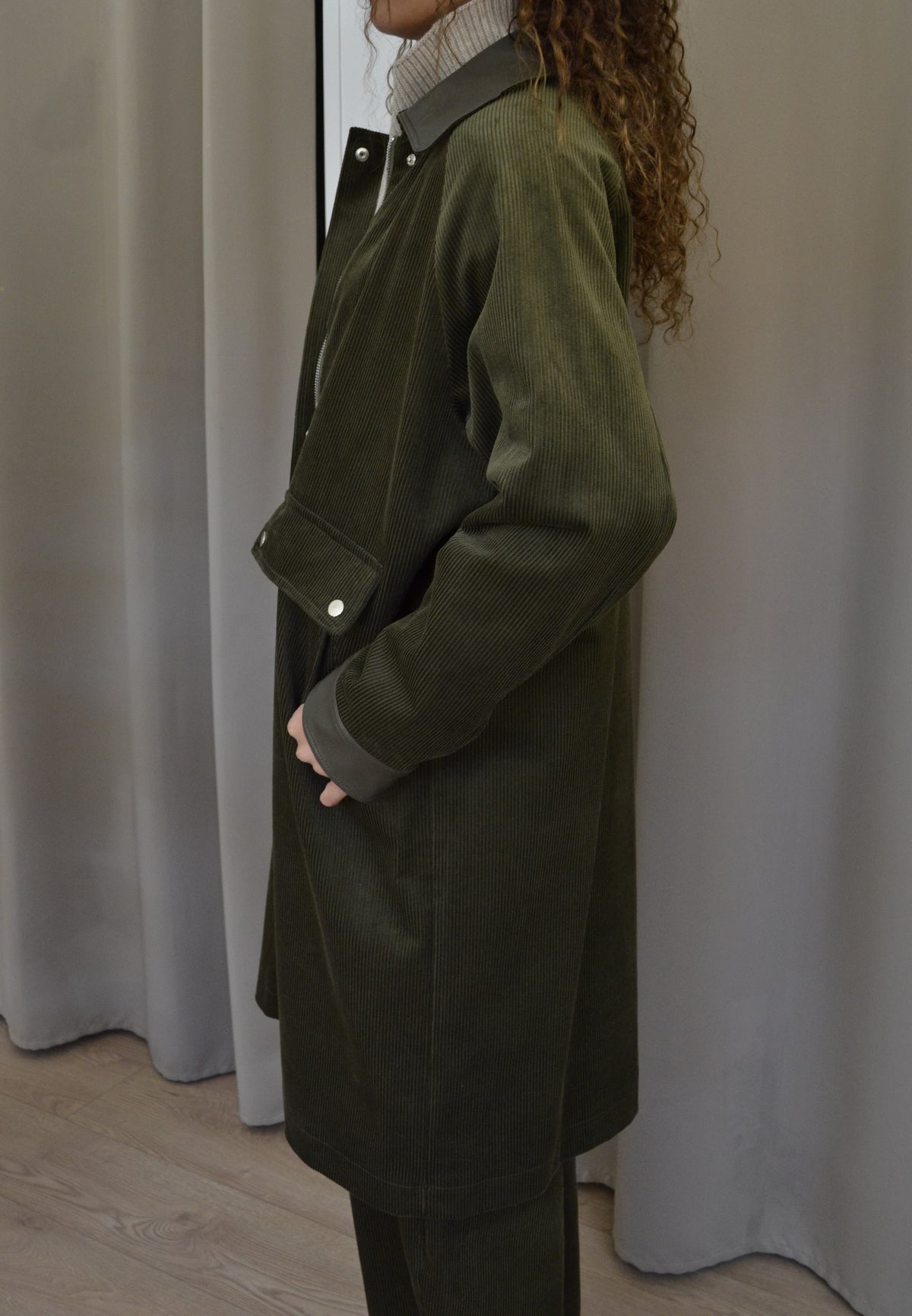 Cappotto Have One Velluto a Coste Verde