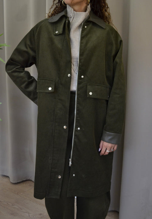 Cappotto Have One Velluto a Coste Verde