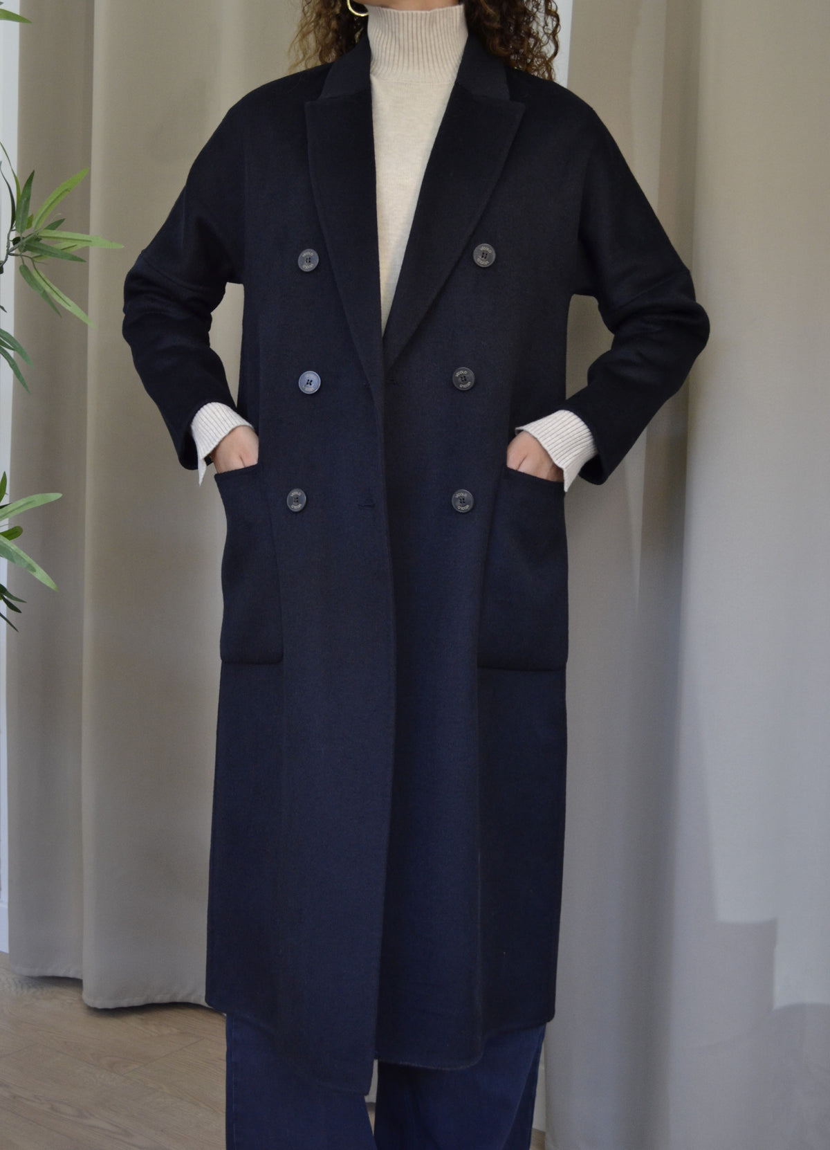 Cappotto Vicolo Doppiopetto Blu Scuro