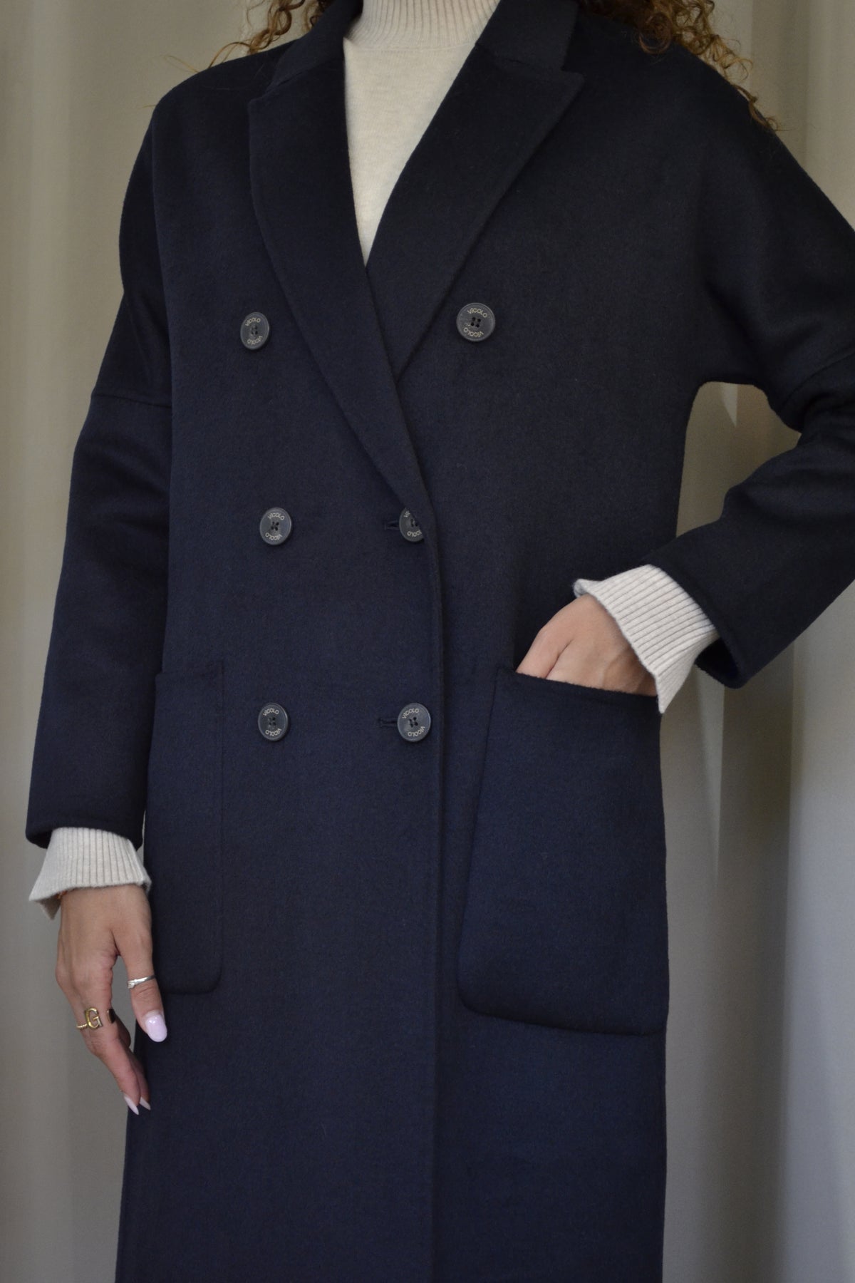 Cappotto Vicolo Doppiopetto Blu Scuro