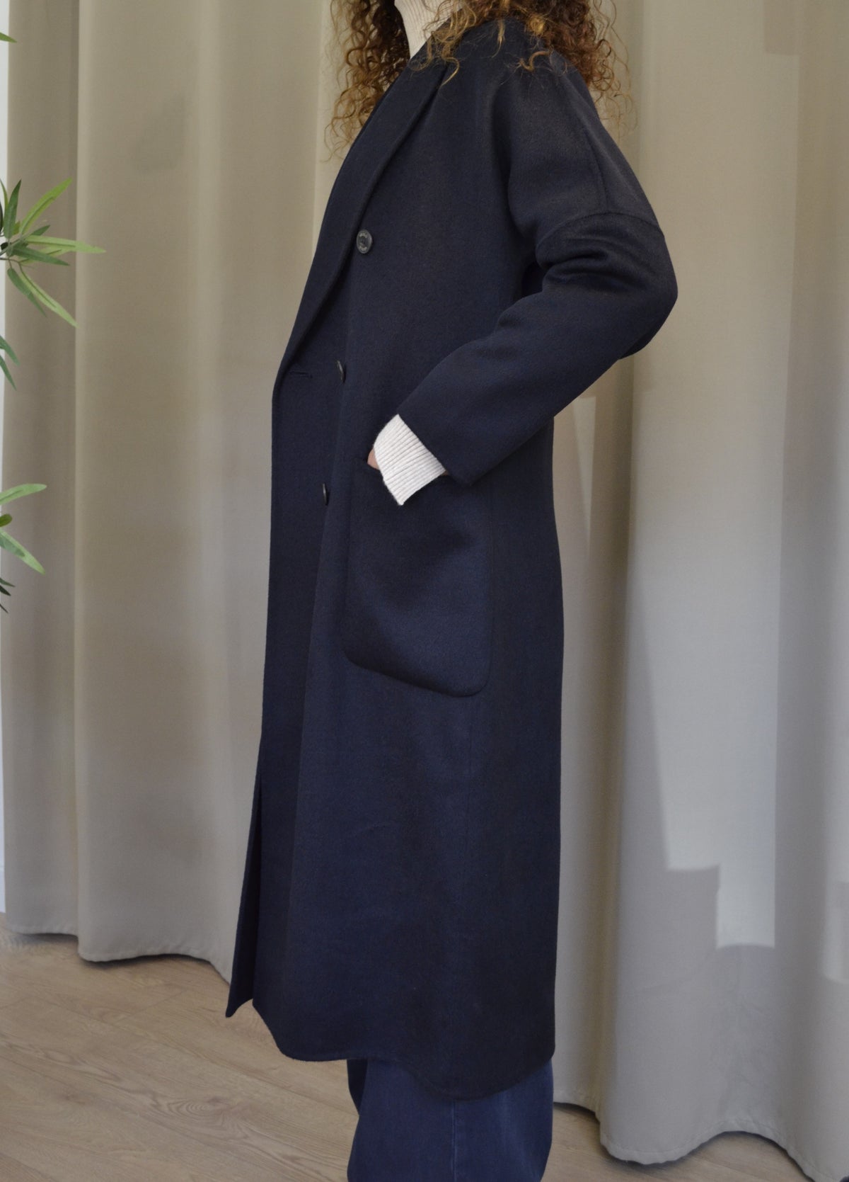 Cappotto Vicolo Doppiopetto Blu Scuro