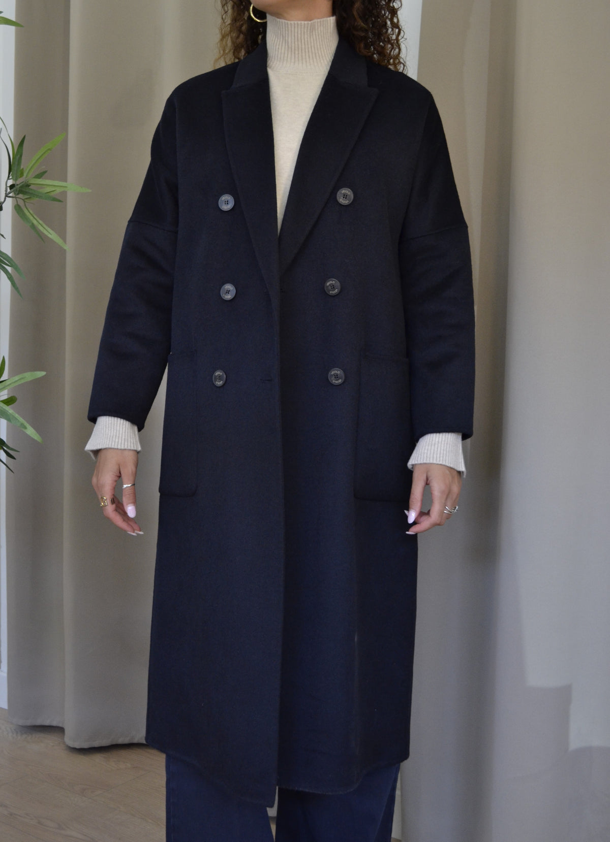 Cappotto Vicolo Doppiopetto Blu Scuro