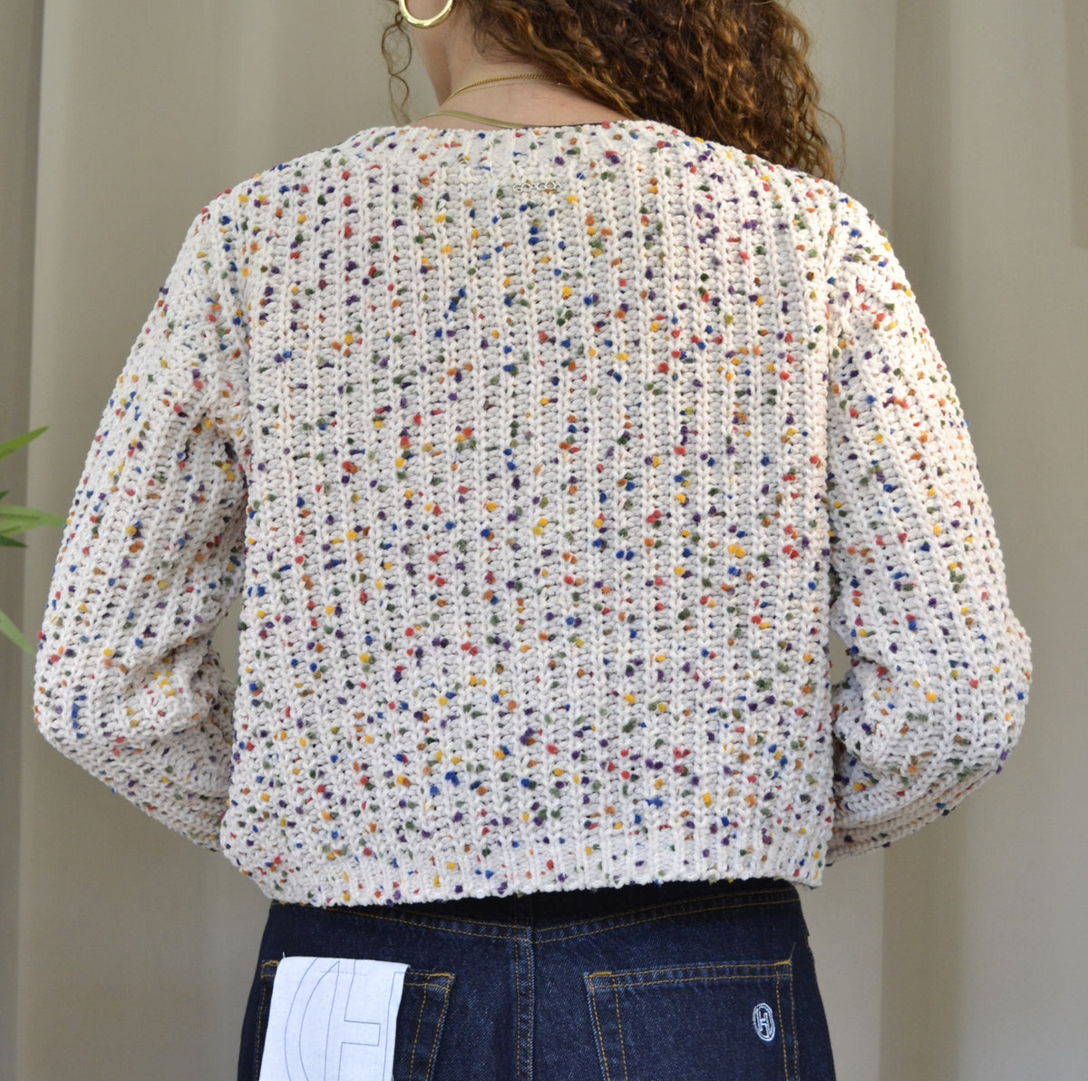 Cardigan Goa Goa Crochet Bianco Multicolor