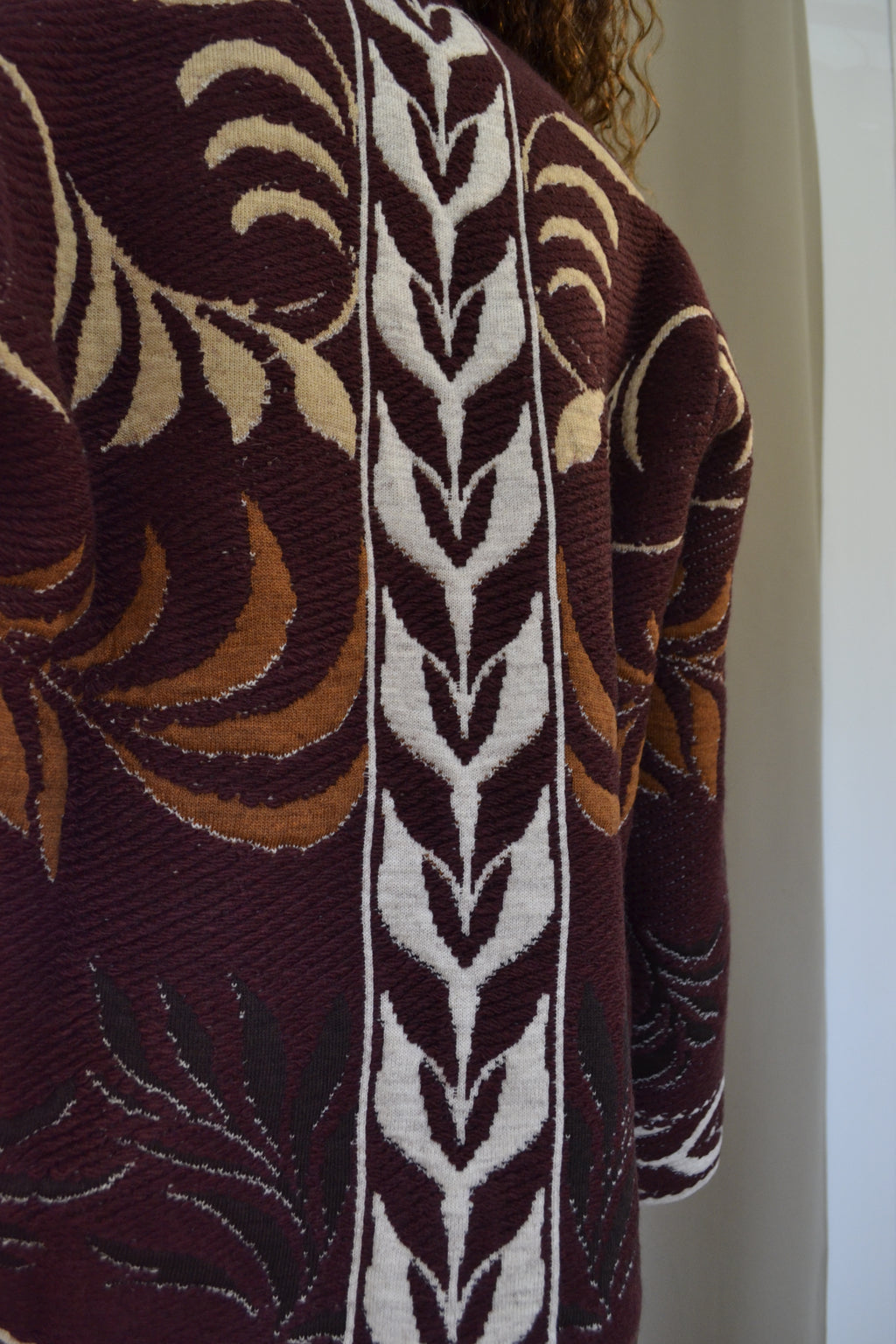 Giacca Vicolo Jacquard Fantasia Floreale Bordeaux