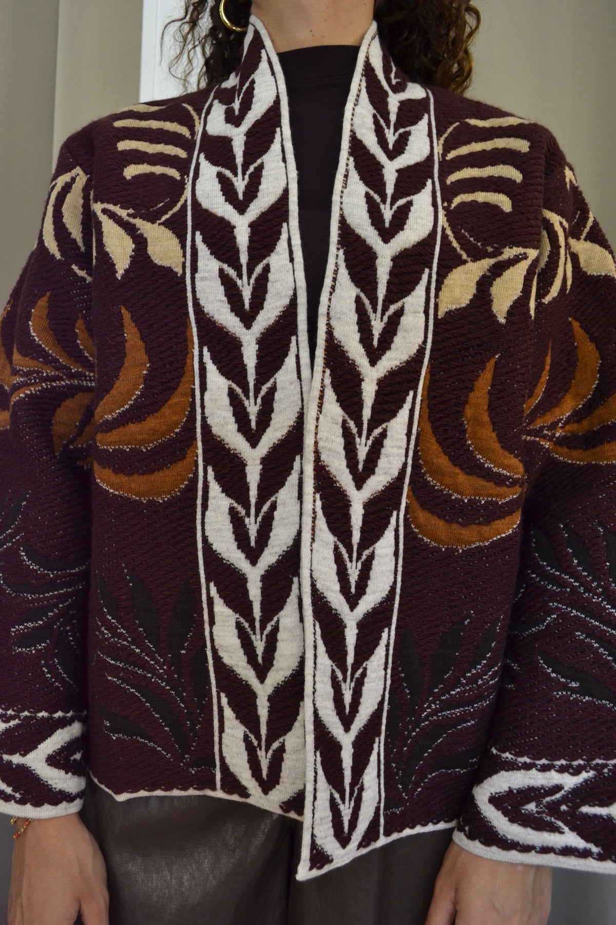 Giacca Vicolo Jacquard Fantasia Floreale Bordeaux