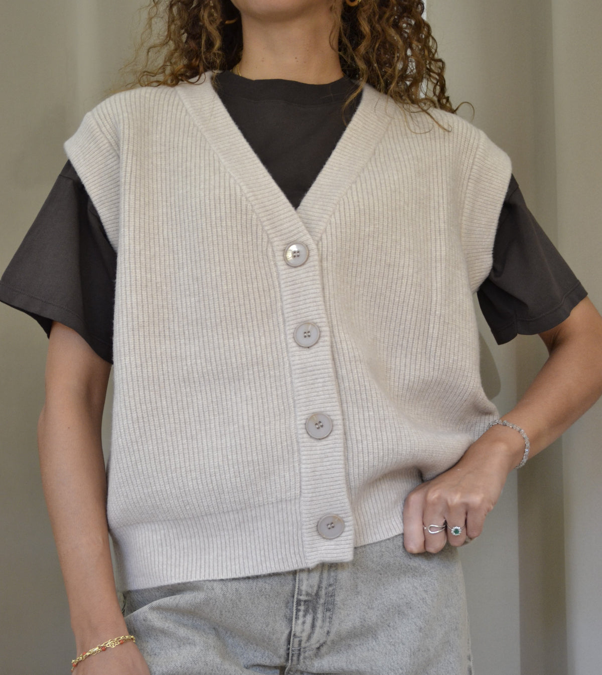 Gilet Goa Goa in Maglia con Bottoni