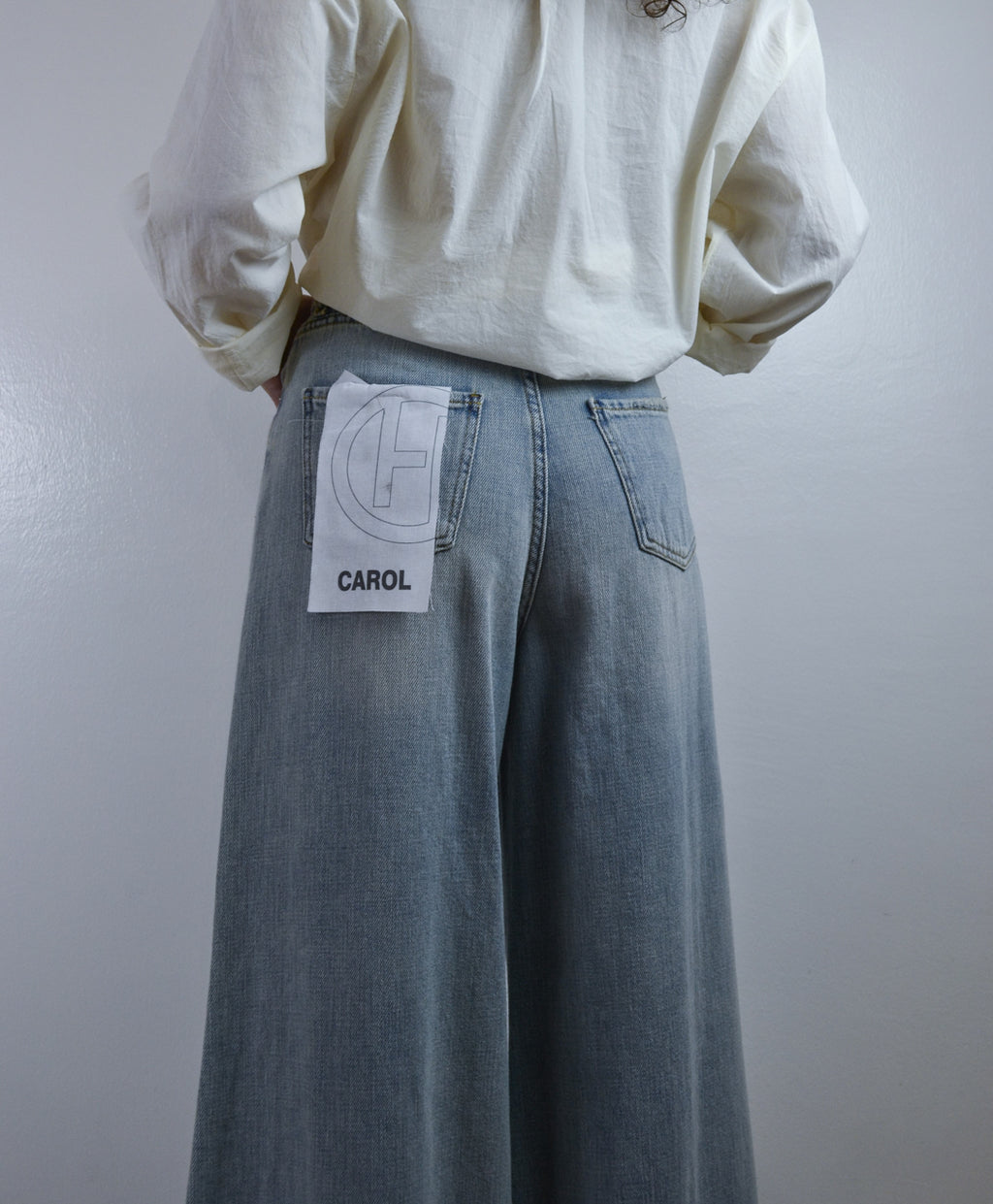 Jeans Have One Carol wide leg denim sfumato rotture, vista 
posteriore, Margé Pomezia