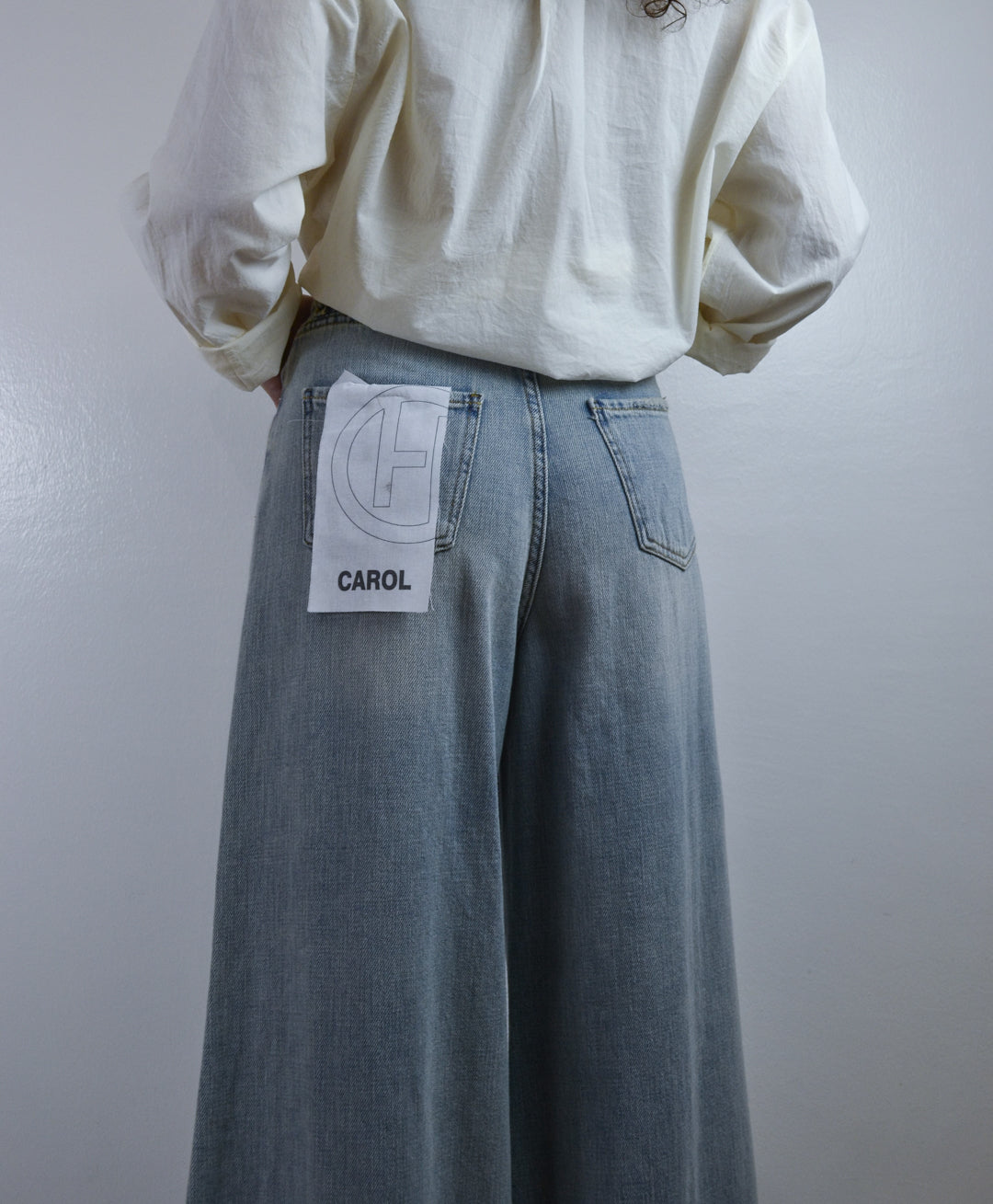 Jeans Have One Carol wide leg denim sfumato rotture, vista 
posteriore, Margé Pomezia