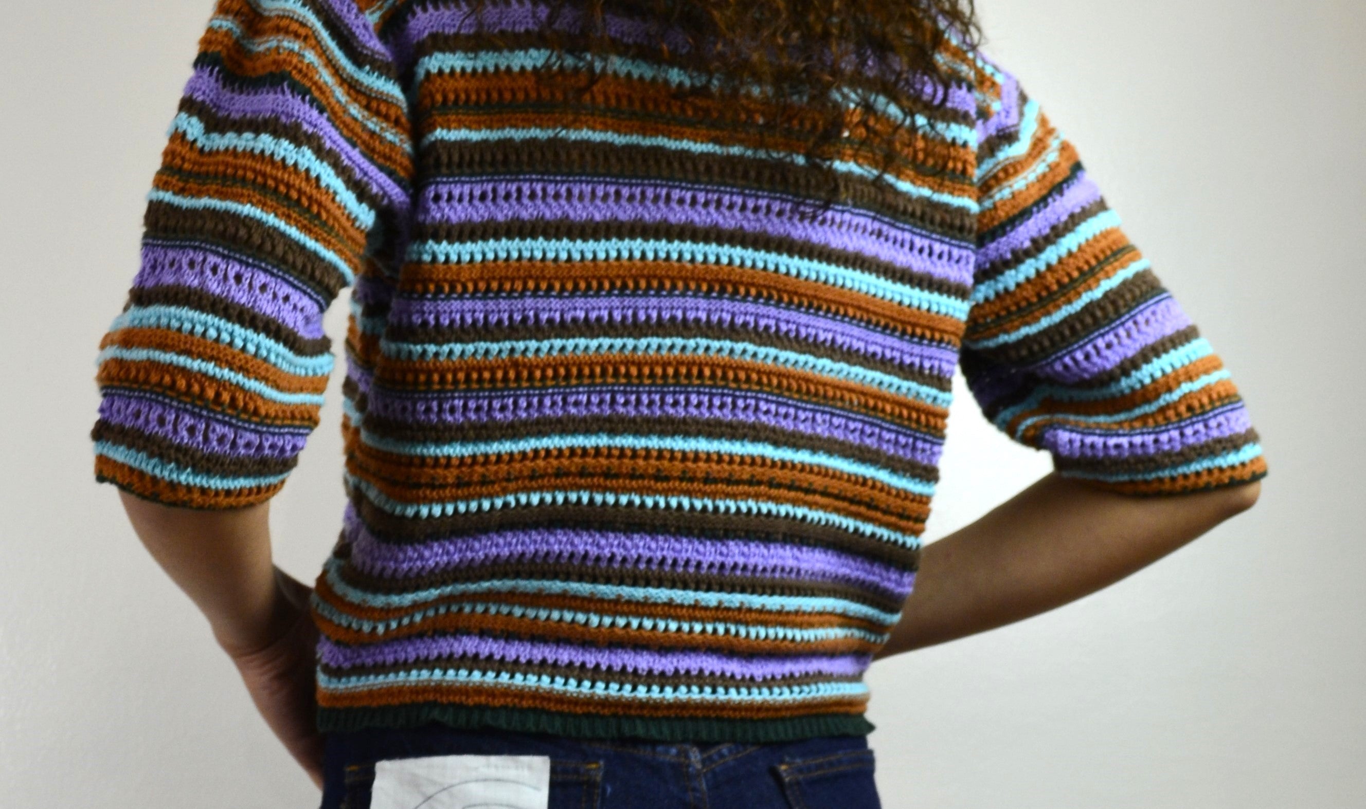 Maglie dixie crochet multicolore vista posteriore