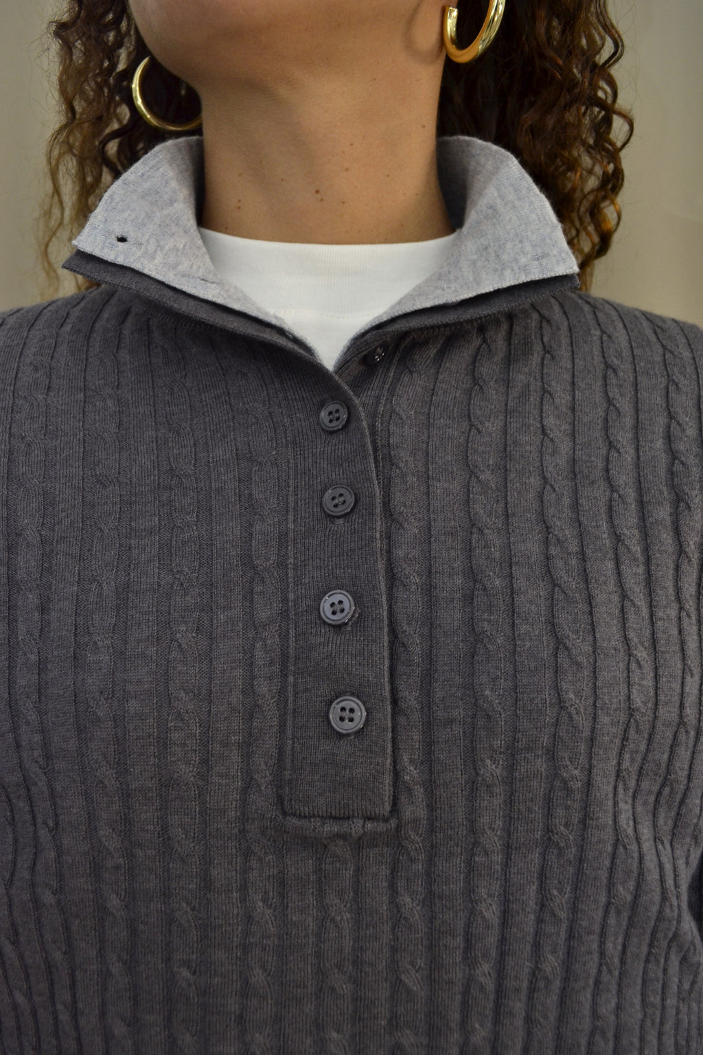 Maglia Goa Goa a Coste Bicolore Grigio