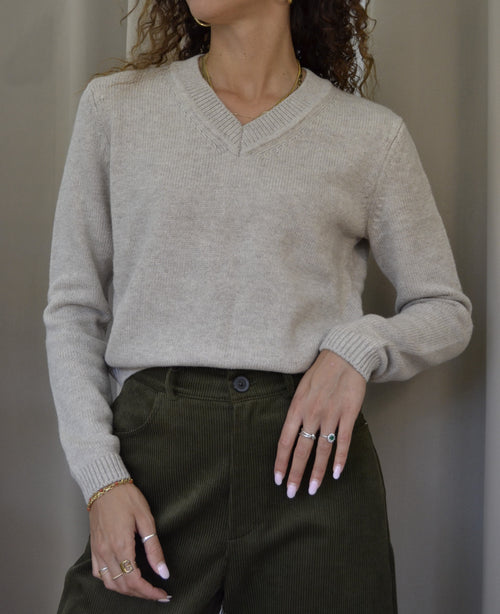Maglione Goa Goa con Mantellina e Frange Beige
