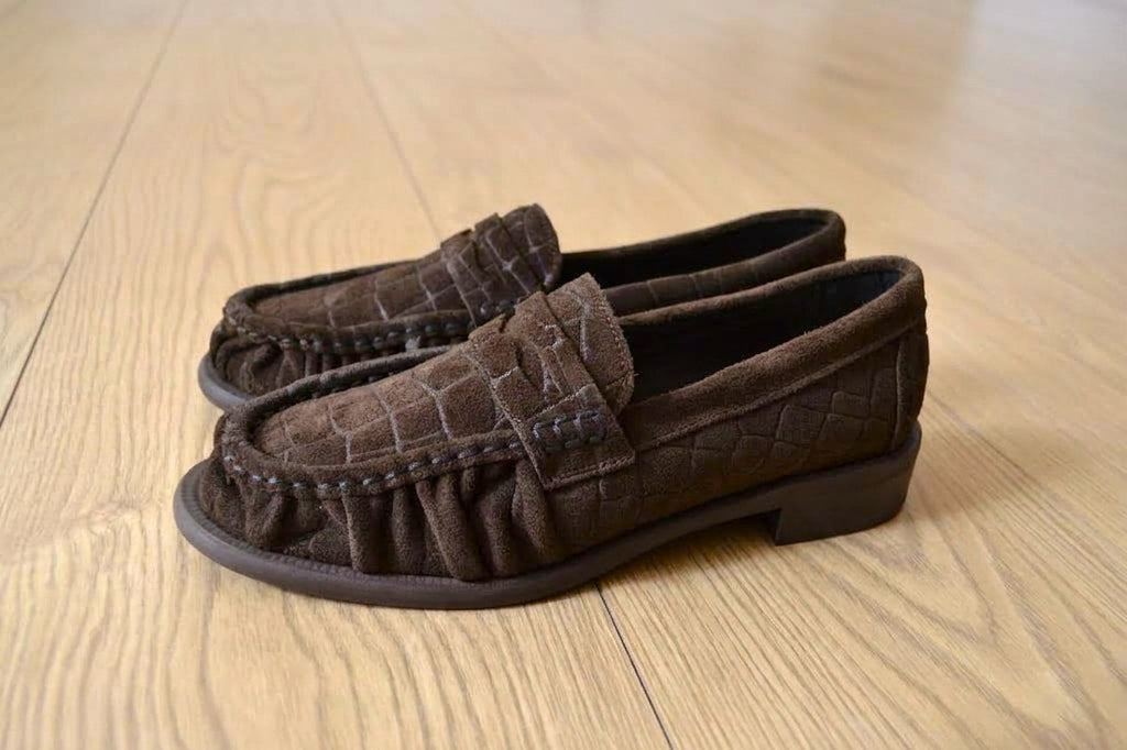 Mocassino Divine Follie Suede Stampa Cocco Testa di Moro