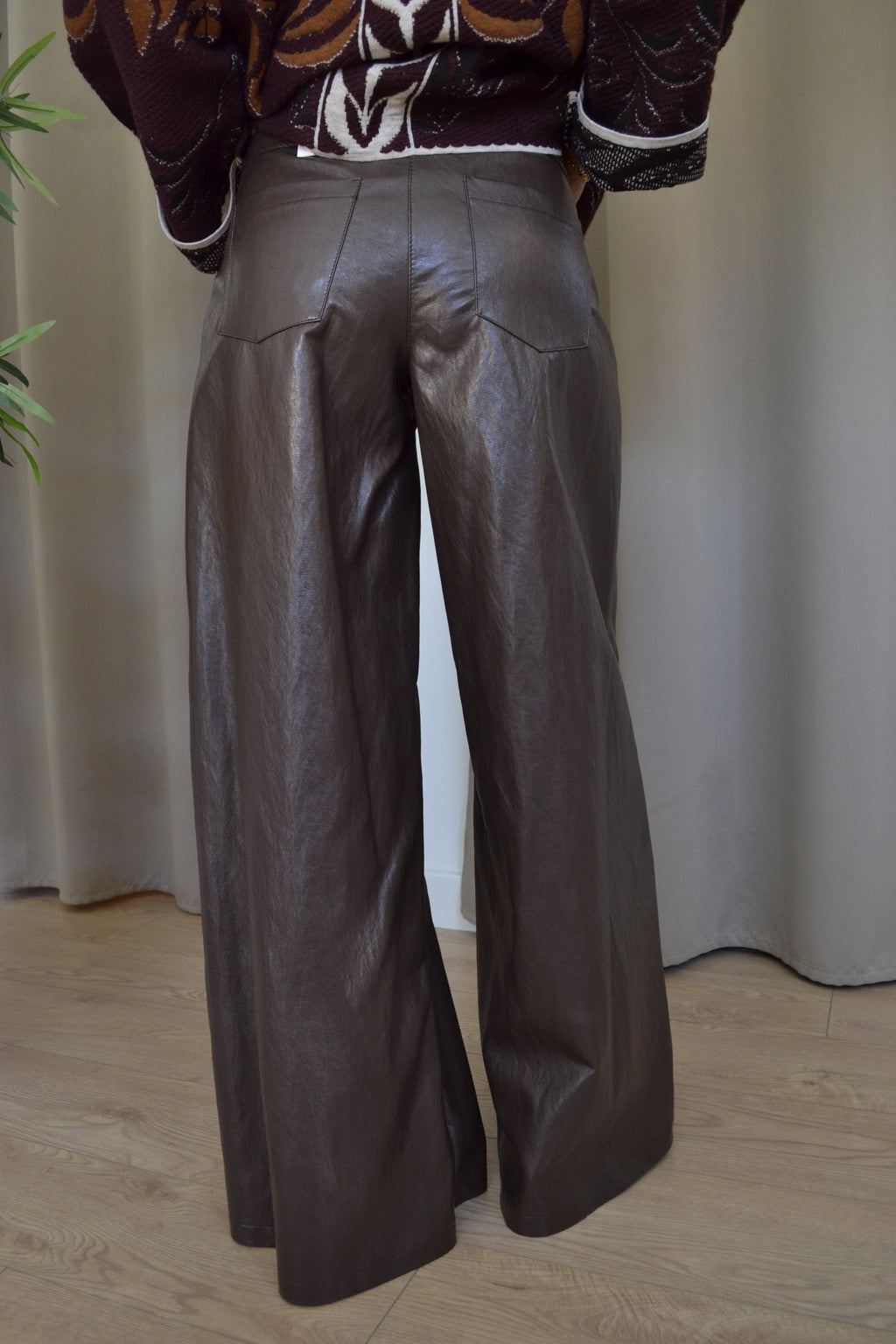 Pantalone Have One Similpelle Wide Leg