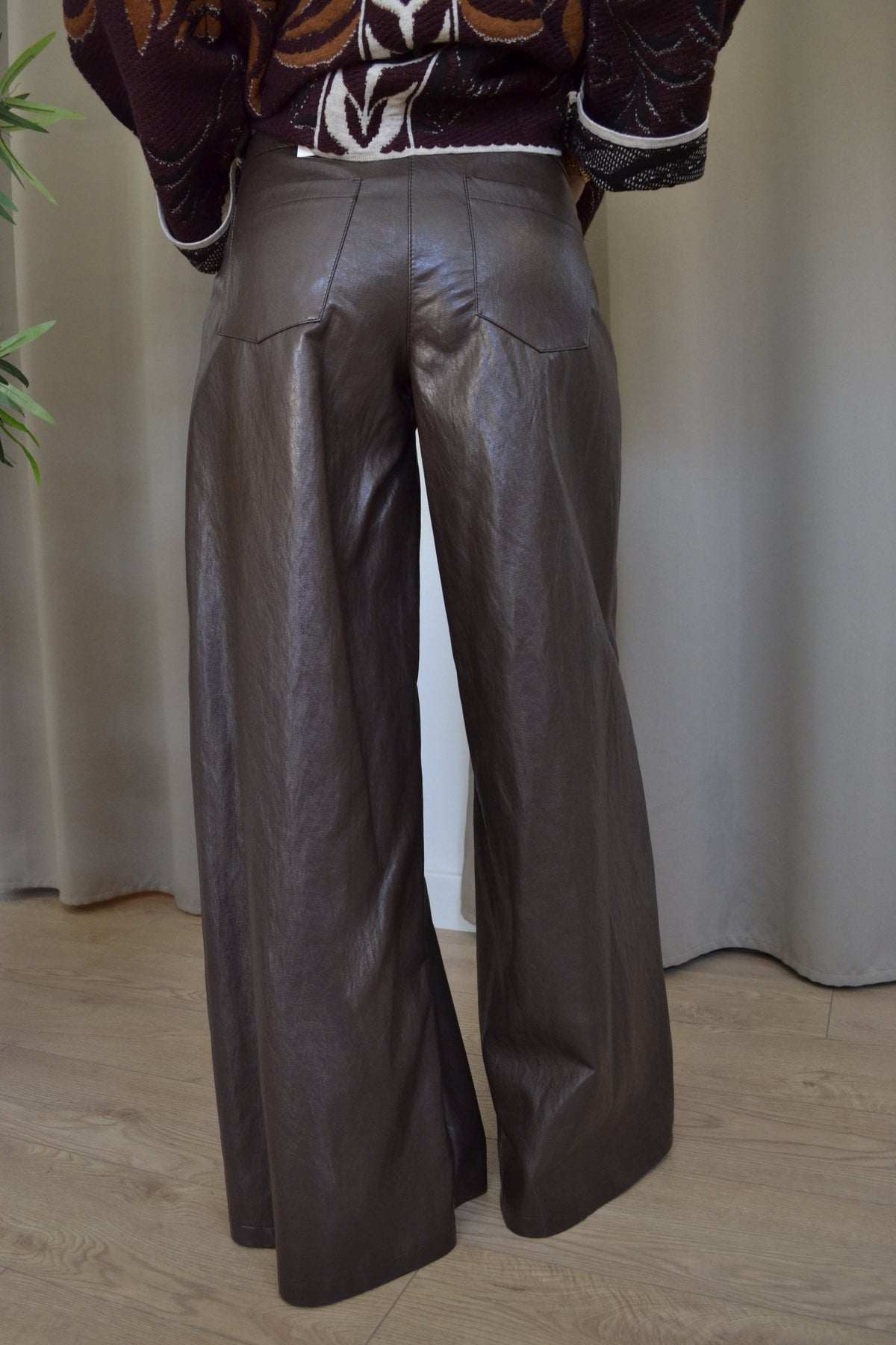 Pantalone Have One Similpelle Wide Leg