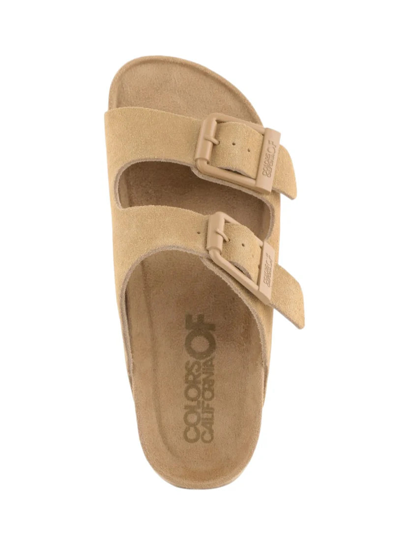 Sandalo Colors of California camoscio cammello doppia
fascia, Margé Pomezia