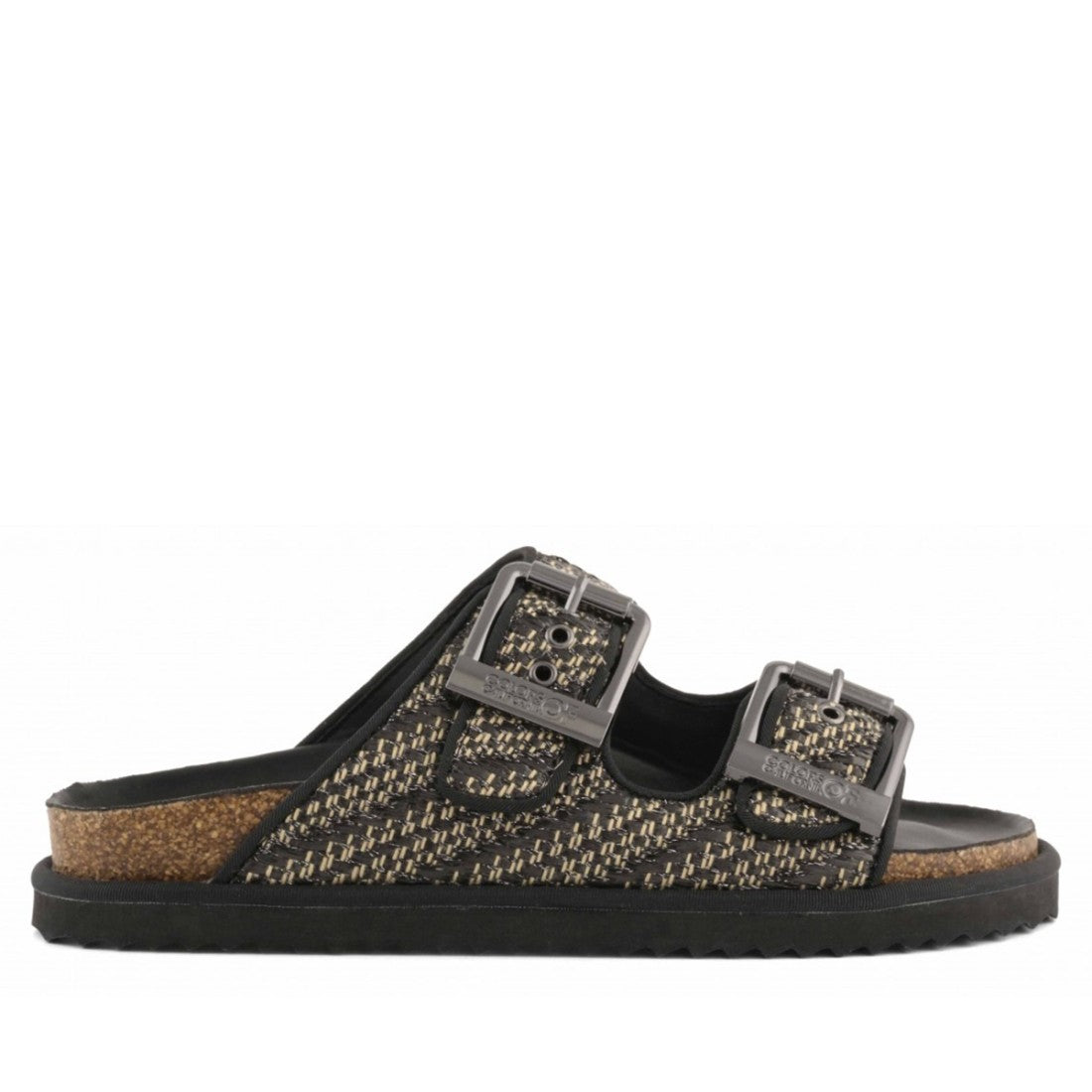Sandalo Colors of California tweed nero oro fibbia argento
platform, Margé Pomezia