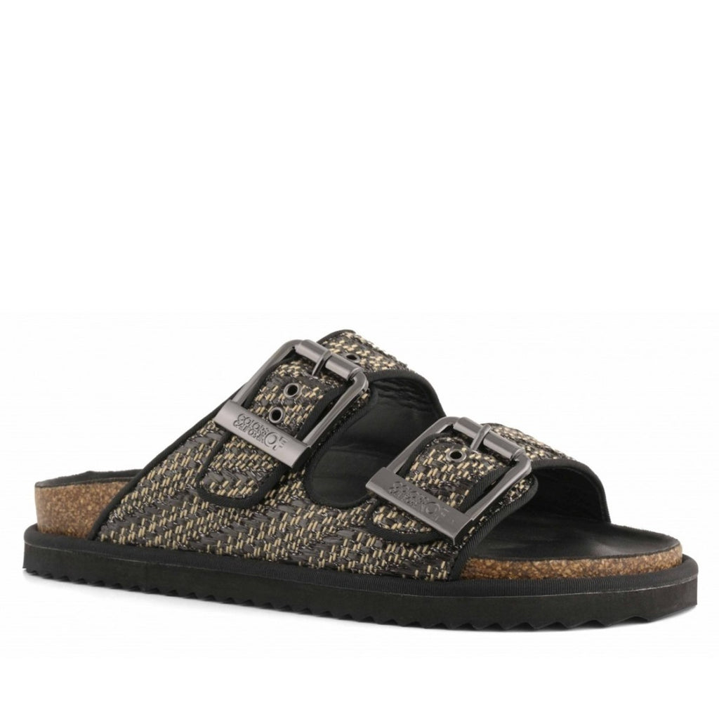 Sandalo Colors of California tweed nero oro fibbia argento
platform, Margé Pomezia