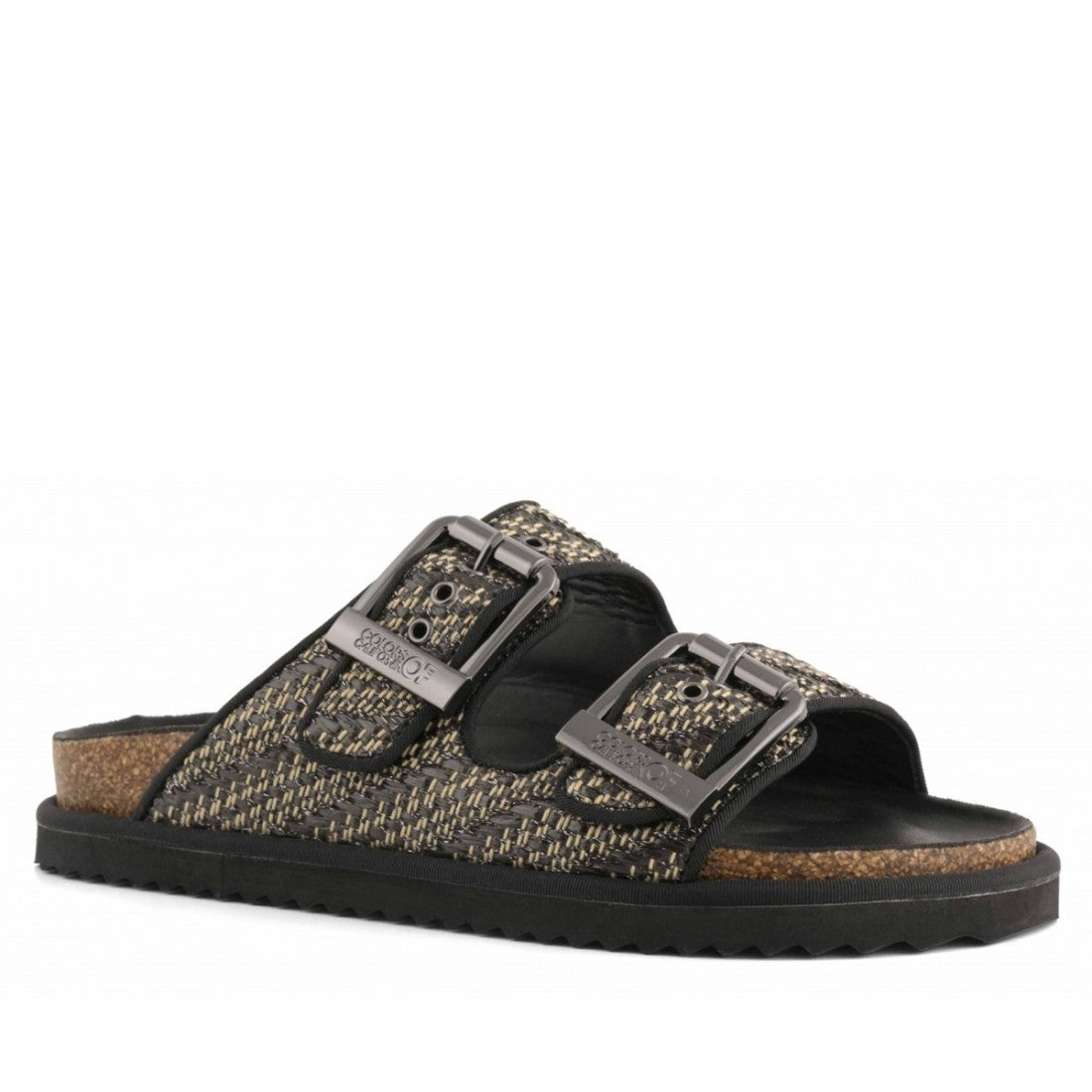 Sandalo Colors of California tweed nero oro fibbia argento
platform, Margé Pomezia