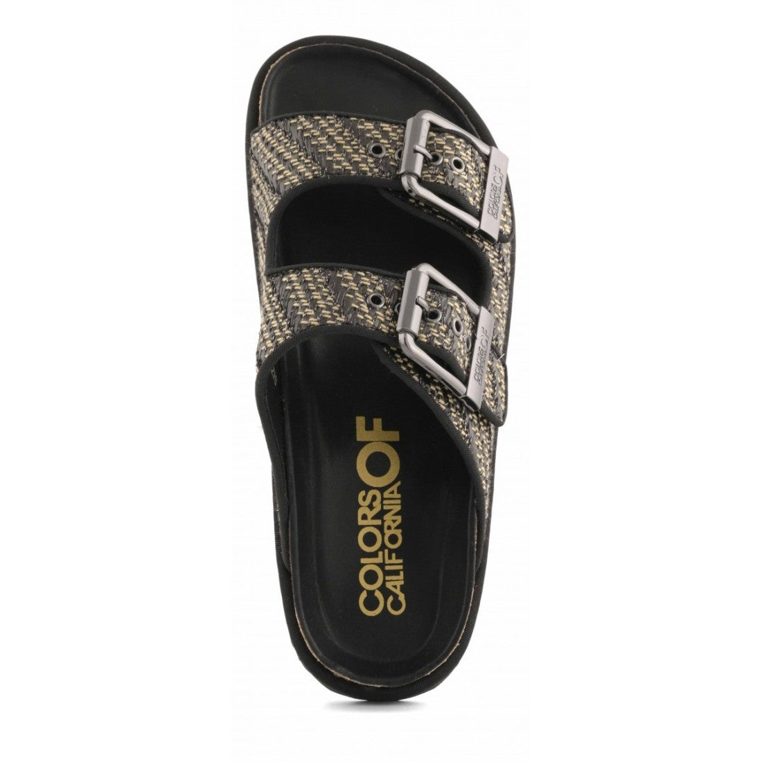 Sandalo Colors of California tweed nero oro fibbia argento
platform, Margé Pomezia